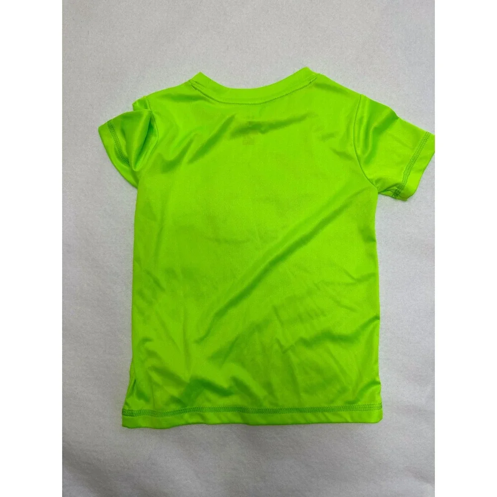 Under Armour Rash Guard Boys Size 4 Lime Green Short Sleeve UPF 50 Good